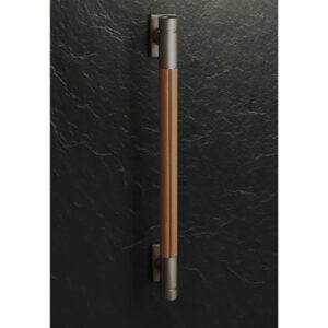 Monogram 48" Designer Collection Titanium and Leather Long Handle for 48" Pro Range- ZXPR48HLTT1