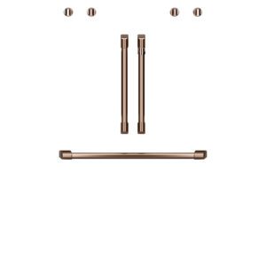 Café™ 2 French-Door Handles; 1 - 30" Handle; 4 Knobs Brushed Copper